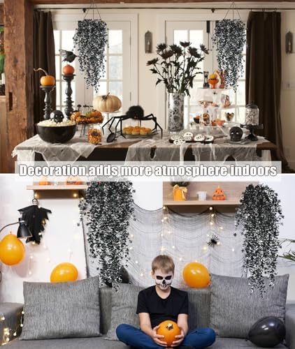 RECUTMS Artificial Hanging Plants Fake Black Vines Faux Draping Greenery - Image 6