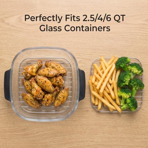 2Pcs Stainless Steel Crisper Rack for Ninja Crispi Pro & FN101 Air Fryer - Image 2