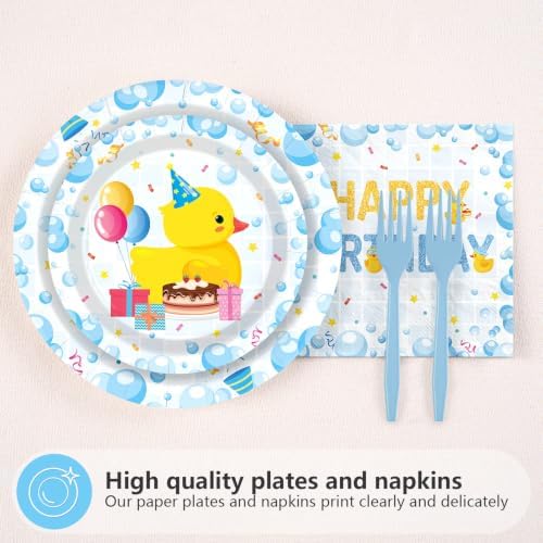 96Pcs Holy Duck Im Two Birthday Party Decorations, Serves 24 - Image 2