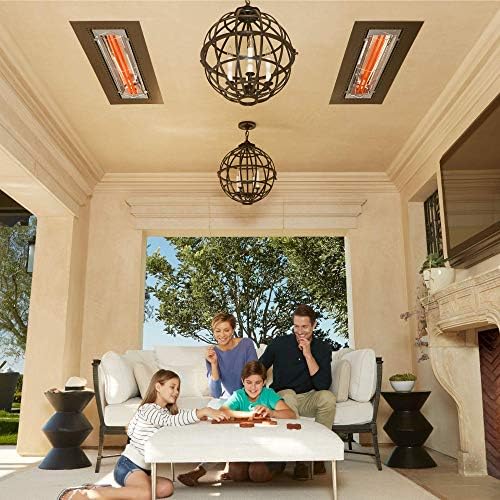 Infratech WD-6024 BL Stainless Steel Fixture Dual Element Electric Patio Heater 61.25" Long, 6000 Watt, 240 Volts, Black Finish - Image 5
