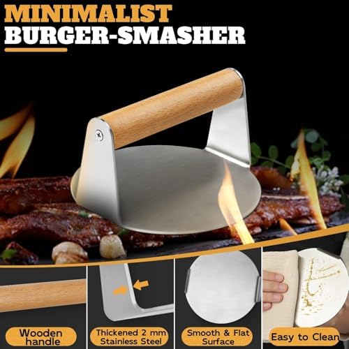 PURPLEBIRD Smash Burger Press Kit 3PCS Set, Stainless Griddle Spatulas Set - Image 5