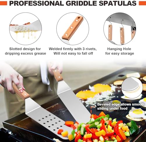 Joyfair 8Pcs Griddle Spatula Accessories for Blackstone, (Wooden Handles) - Image 2