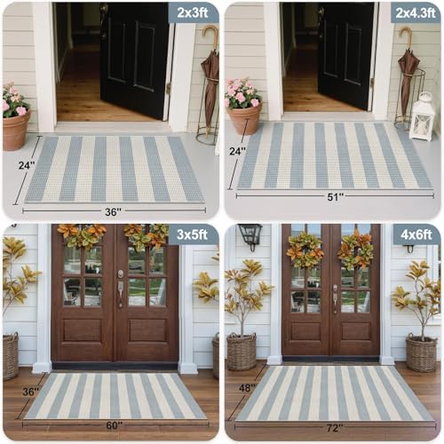 Outdoor Rugs 3'x5', Fall Welcome Mat for Front Door Mat Outside Entrance - Image 4