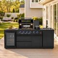 85" Modular Outdoor Kitchen Island,4-Burner 72,000 BTU Stainless Steel Propane Grill with Side Burner,Infrared Burner,Refrigerator,Sink,and Granite Countertop.Gas Grill for Backyard & Patio BBQ. by Unknown