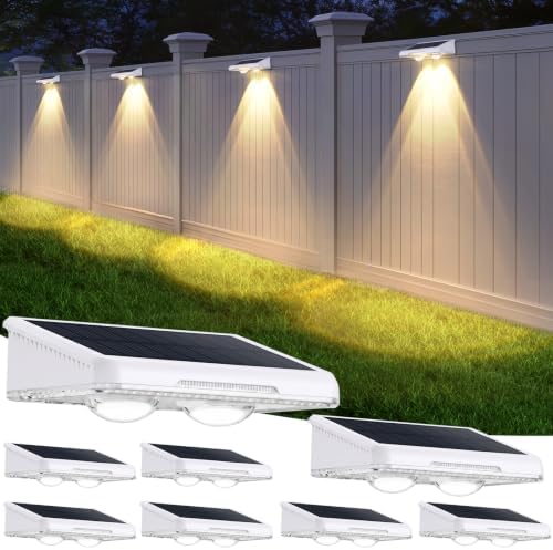 Brightever Solar Fence Lights Outdoor White 8-Pack, 3000K/5000K/6500K by Brightever