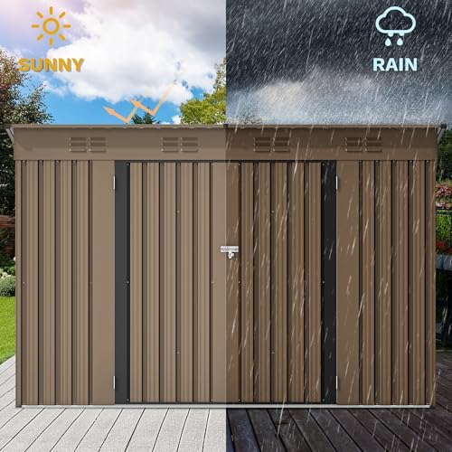 DWVO 9'x 4' Outdoor Storage Shed with Lockable Doors & Air Vents - Image 5
