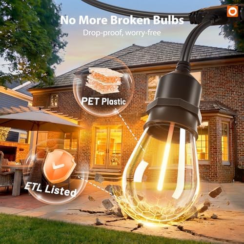 addlon 100FT Outdoor String Lights with Remote Dimmable Waterproof Patio - Image 3