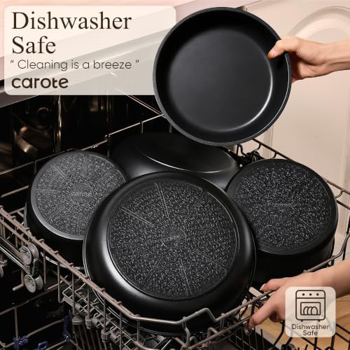 CAROTE 21pcs Pots and Pans Set Non Stick, Detachable Handle Cookware, Black - Image 5
