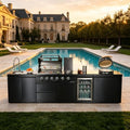 131'' LPG Outdoor Kitchen Island with Grill, 72000 BTU, 6-Burner, Black by Unknown