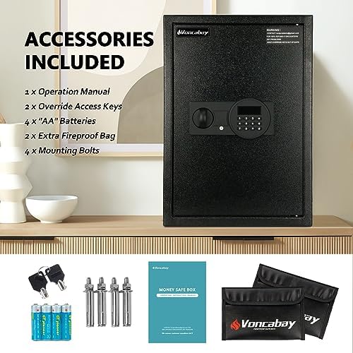 Voncabay Money Safe Box for Home with Digital Keypad, 2.2 Cu. Ft., Black - Image 5