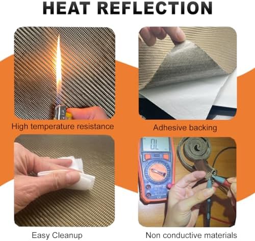 Titanium Adhesive Backed exhaust heat shield 24'' X 40'' for wall behind grill 2500 Degrees High Temp Protection Material Thermal Barrier Blanket Mat - Image 2
