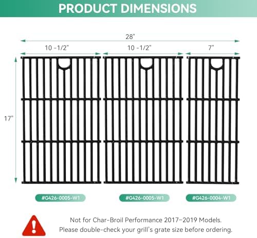 463448021 463449021 17" Grill Grates for Charbroil Performance 5 Burner - Image 3