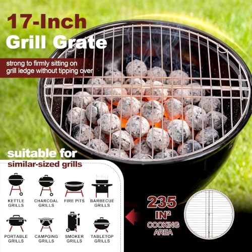 HaSteeL 17-Inch Grill Grate, Heavy-Duty Charcoal Grate Replacement Part - Image 5
