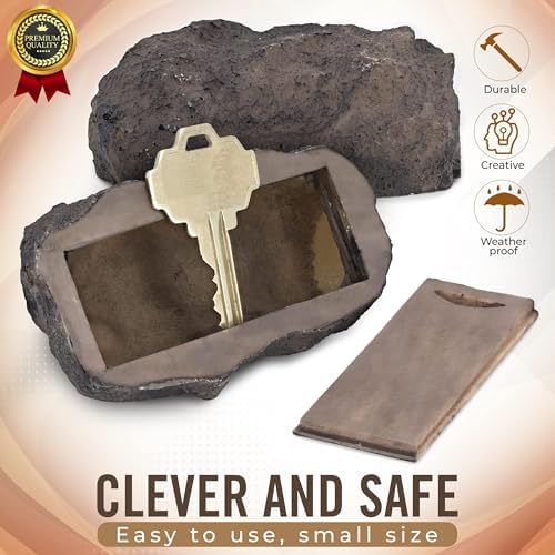 Hide a Key Outside Fake Rock - Looks & Feels like Real Stone - Safe for Outdoor Garden or Yard, Spare Key Storage, Weatherproof Key Holder, Blends with Landscaping by Rampro - Image 4
