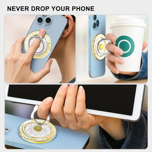 Magnetic Phone Ring Holder for MagSafe, Glitter, Yellow-Gold - Image 6