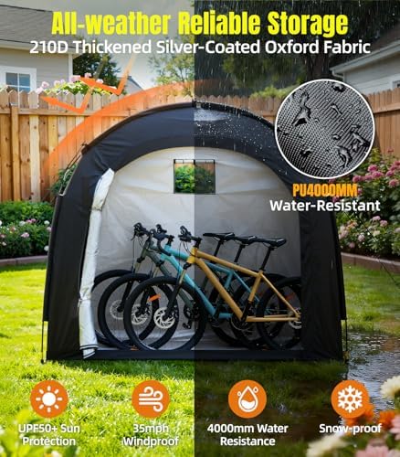 Housolution Bike Storage Tent Shed for 3Bikes, Outdoor Portable Bike Cover - Image 3