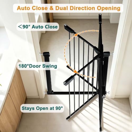 Fairy Baby 36" Tall Narrow Baby Gate 22.8"-25.5" Wide for Small Doorways - Image 5