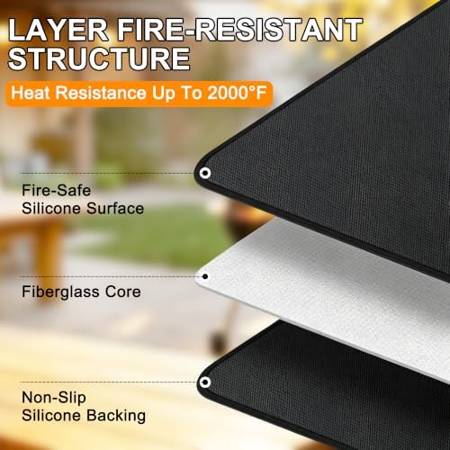 65×39 inch Under Grill Mats for Outdoor Grill,Fire Resistant Mat - Image 6