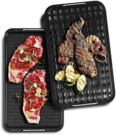 Indoor Smokeless Grill, Techwood 1500W Electric BBQ Grill with Temperature Control, Korean Grill Removable Non-Stick Grill & Griddle Plates, Tempered Glass Lid, Red - Image 4
