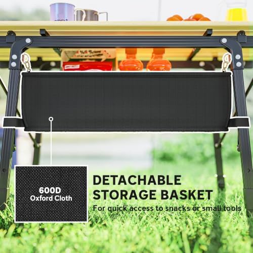Outsunny 3ft Portable Camping Table Storage Bag Aluminum Lightweight Brown - Image 4