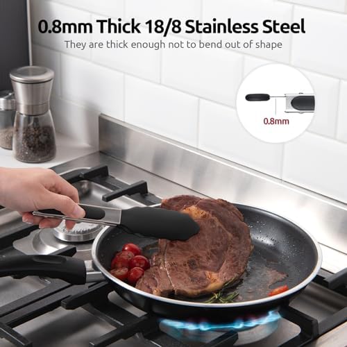 U-Taste Kitchen Tong for Cooking, 600ºF Heat-Resistant Silicone, 7in/Black - Image 5