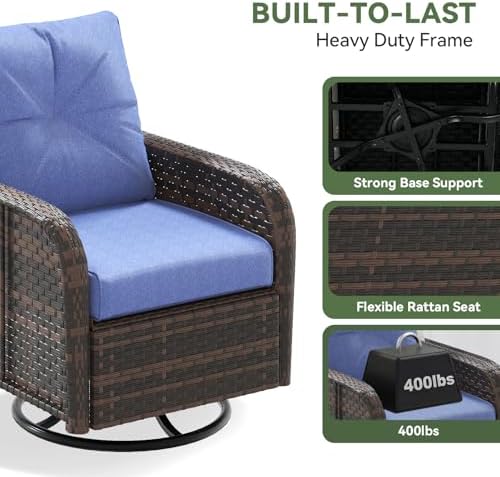 Aoxun 10-Piece Wicker Rattan Patio Furniture Set with 44" Fire Pit Table - Image 6
