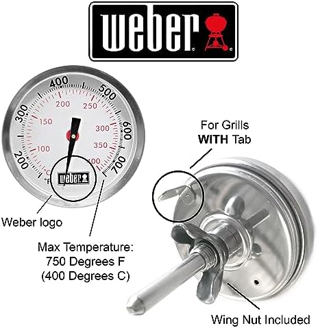 Weber Replacement Thermometer 67088, Center Mount, 2-3/8" Diameter - Image 3