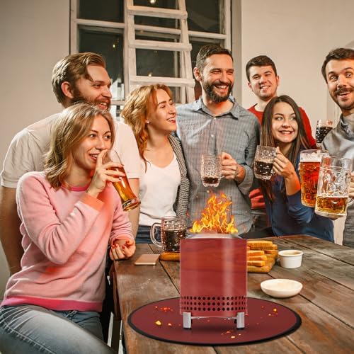 Solo Stove Mesa/XL Tabletop Fire Pit Mat, 4-Layer Fireproof Heat Resistant Under Grill Mat, Easy-to-Clean Waterproof & Non-Slip for Table Top Protection - Red - Image 4