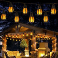 Solar String Lights for Outside, 33Ft Solar Patio Light with 15 Flickering by Jnaurb