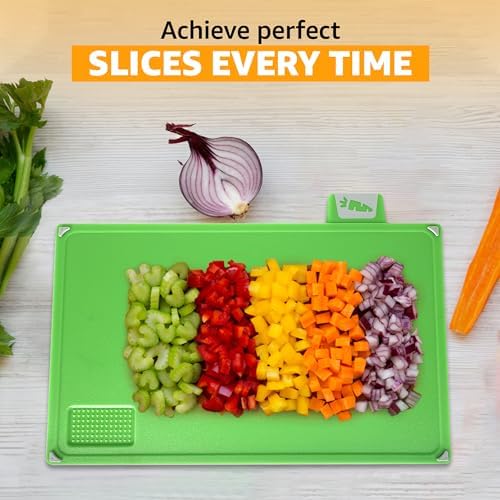 Cutting Board Set 12"L x 9"W: 4-Piece Color-Coded, Non-Slip, BPA-Free, Perfect kitchen essentials for new home, Dishwasher Safe with Premium Scissors & Chopping Board Organizer, Quality kitchen stuff. - Image 3