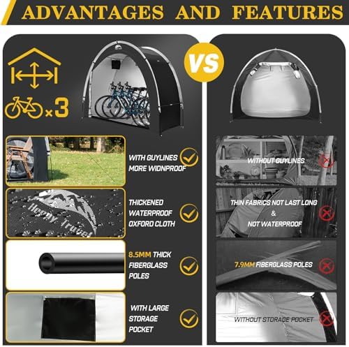Happy Travel Bike Storage Shed Tent, Outdoor Portable Bicycle Storage Sheds - Image 2
