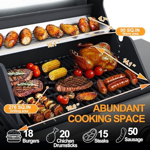 39000 BTU Output Propane Gas Grill with Side Burner and 3 Main Burners - Double-layer Stainless Steel Lid, Cast Iron Grids, Easy-Clean Grease Management & Even Heat Distribution for Perfect BBQs - Image 3