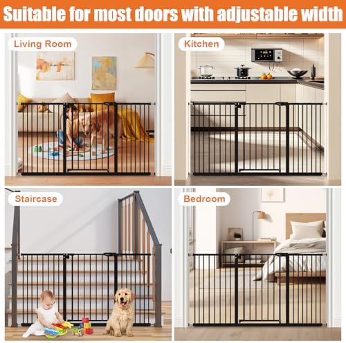 keny 29"-55" Extra Wide Baby Gate, Pressure Mounted No Drilling Dog Gate - Image 5