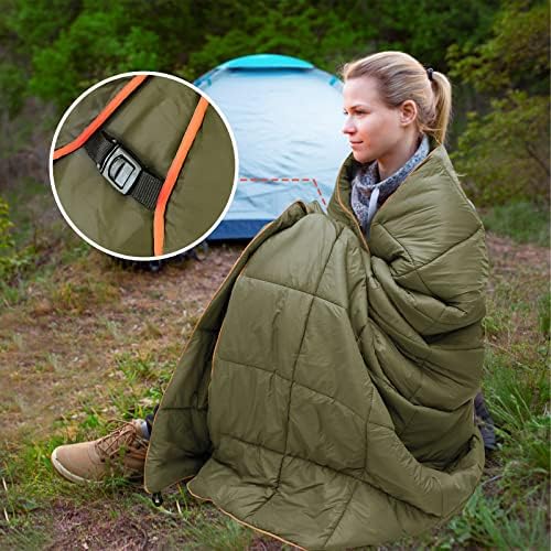 Outdoor Puffy Camping Blanket, Large Outdoor Blanket Waterproof, 55*79'' - Image 3