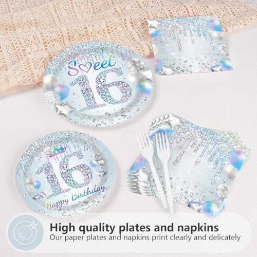 96Pcs Sweet Sixteen Birthday Party Decorations for 16th Birthday Serves 24 - Image 3