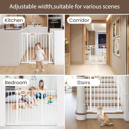 owlie Narrow Baby Gate with Door 23.6-27.6 Inch for Stairs Small Doorways - Image 6