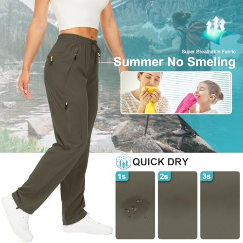 Toomett Women‘s Hiking Cargo Pants UPF 50 Quick Dry with Zipper Pockets - Image 5