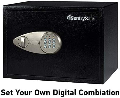 SentrySafe Black Home Safe with Shelf and Digital Keypad, Large Safe for Laptop, Documents, Money, Exterior: 10.6 x 16.9 x 14.6 Inches, X125 - Image 3