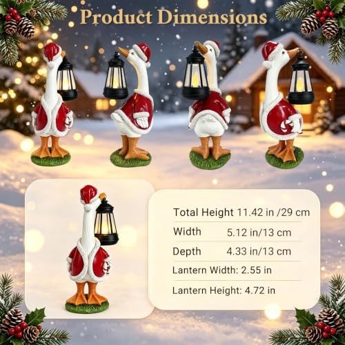 Christmas Decorations Solar Garden Outdoor Statues Goose - Image 3