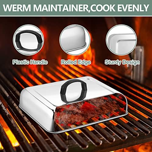 Leonyo Stainless Steel Griddle Basting Cover Dome with Vent, 3 Pack - Image 5