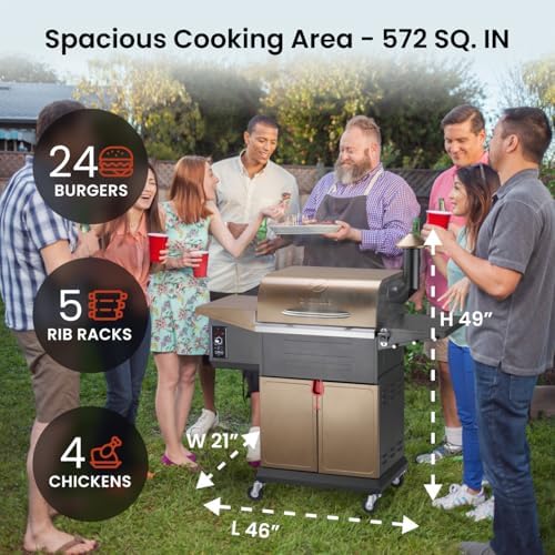Z GRILLS 600D Wood Pellet Grill, 572 Sq In, PID 3.0 Controller, Bronze - Image 6