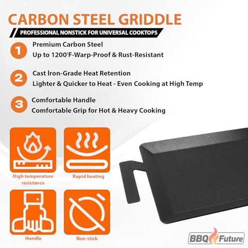 Carbon Steel Griddle for Gas Grill, Double Burner Griddle - Image 5