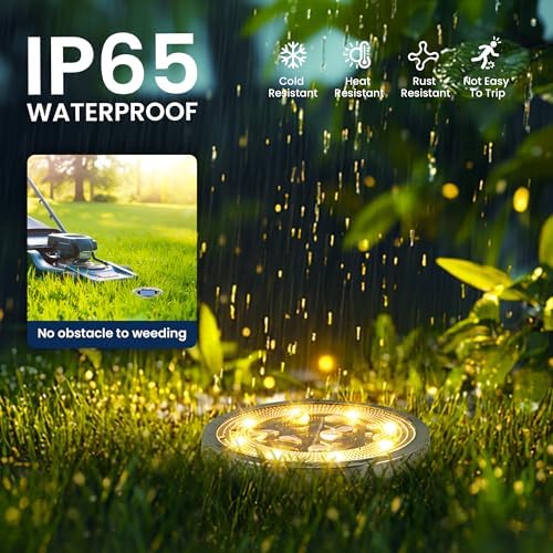 SOLPEX 10 Pack Solar Ground Lights Outdoor, Backyard Decor Warm White - Image 6
