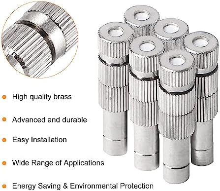 20pcs Brass Mister Nozzles, 6mm Misting Nozzles for Outdoor Cooling System, Landscaping, Air Humidification, Greenhouse Irrigation (with Filter, 0.006"/0.15mm Orifice) - Image 5