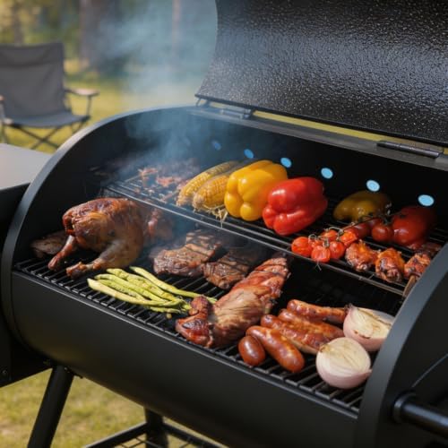 Electric Wood Pellet Grill & Smoker with Foldable Legs, 456 SQ.IN Grill Capacity, 11LB Pellet Hopper, PID Temperature Control 180-425°F, Portable Foldable Design for Backyard Camping Bake and Roast - Image 3