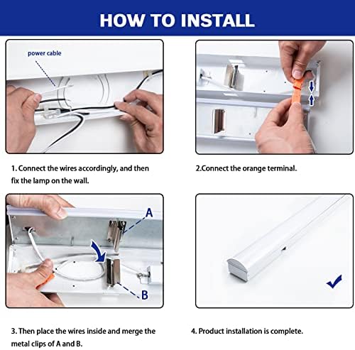 ANTLUX 110W LED Shop Light 8FT Linear Strip Lights Linkable, 12000 Lumens, 5000K, 8 Foot Garage Lights, Surface Mount and Hanging Ceiling Lighting Fixture, 2 Pack - Image 6