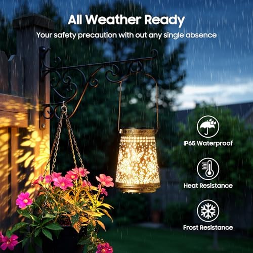 2 Pack Solar Lanterns Outdoor Waterproof, Birthday Gifts for Women Mom - Image 4
