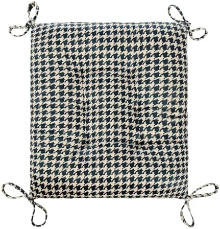 Outdoor Patio Cushion, Rocking Chair Cushion, Tufted Pads, Set of Upper and Lower with Ties Pack of 2 (2 Sets) - Back 20"×17", Seat 17"×17" (Blue Houndstooth) - Image 4