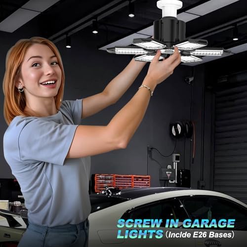 Led Garage Lights 1 Pack 200W Super Bright Ceiling Led Shop Lights, 6500K, 22000LM Deformable Garage Light Ideal for Basement, Attic and Workshop Commercial Bay Lighting - Image 5