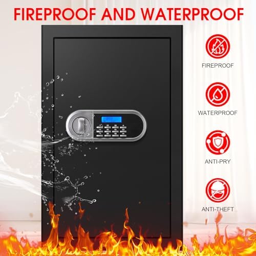 5.2 Cuft Large Safes for Home Use Fire and Water Proof, Anti-Theft Digital Security Safe Box With Programmable Keypad & Spare Keys, Home Safes Water and Fireproof for Money Valuables - Image 3